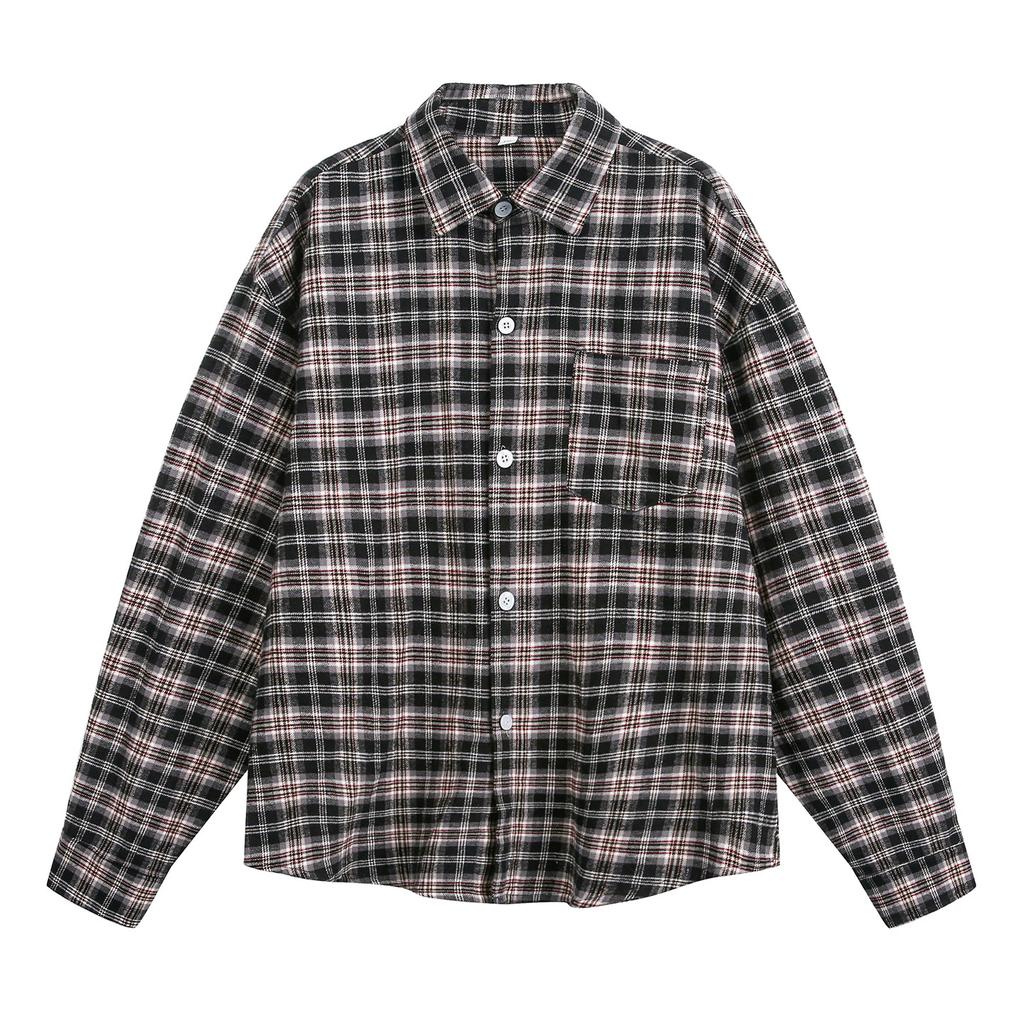 Men's Button Down Shirts Regular Fit Long Sleeve Casual Plaid Shirt for Men Vintage Soft Plaid Shirts with Pocket