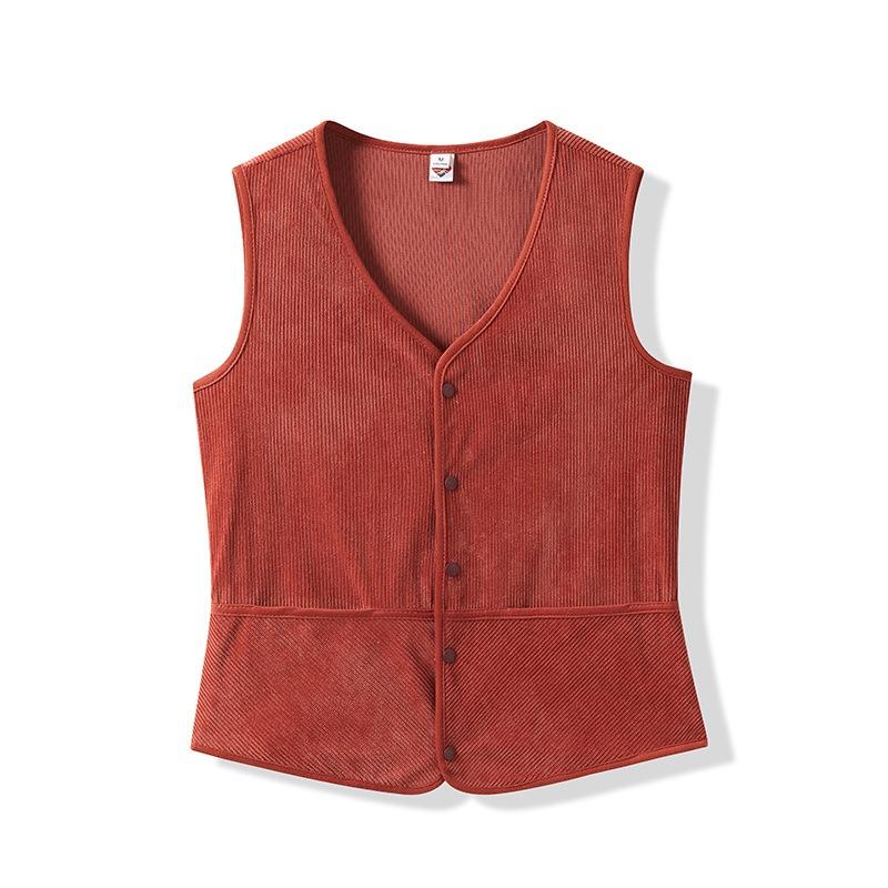 Women's Early Spring New V-neck Versatile Vest Loose Corduroy Vest Women