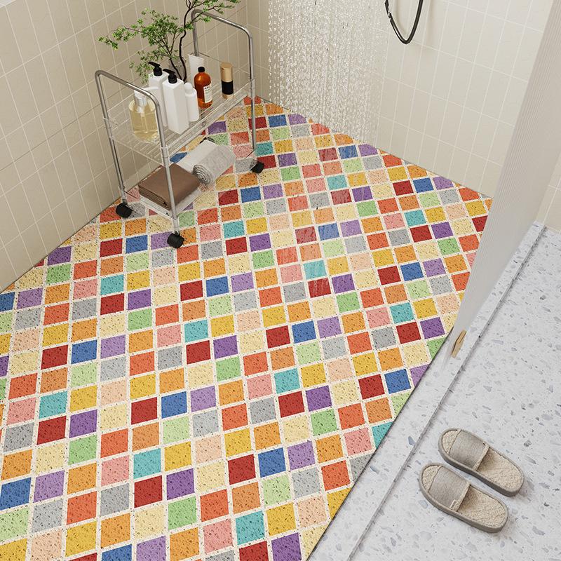 Hollow Bathroom Silk Ring Non-Slip And Wear-Resistant Bath Shower Room Anti-Drop And Dirt-Resistant Easy To Take Care Of Floor Mat Can Be Cut Carpet