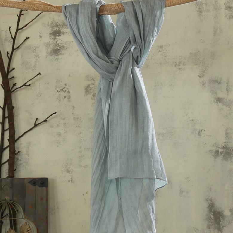 Super Long 240Cm Solid Color Linen Scarf, Retro Literary And Versatile