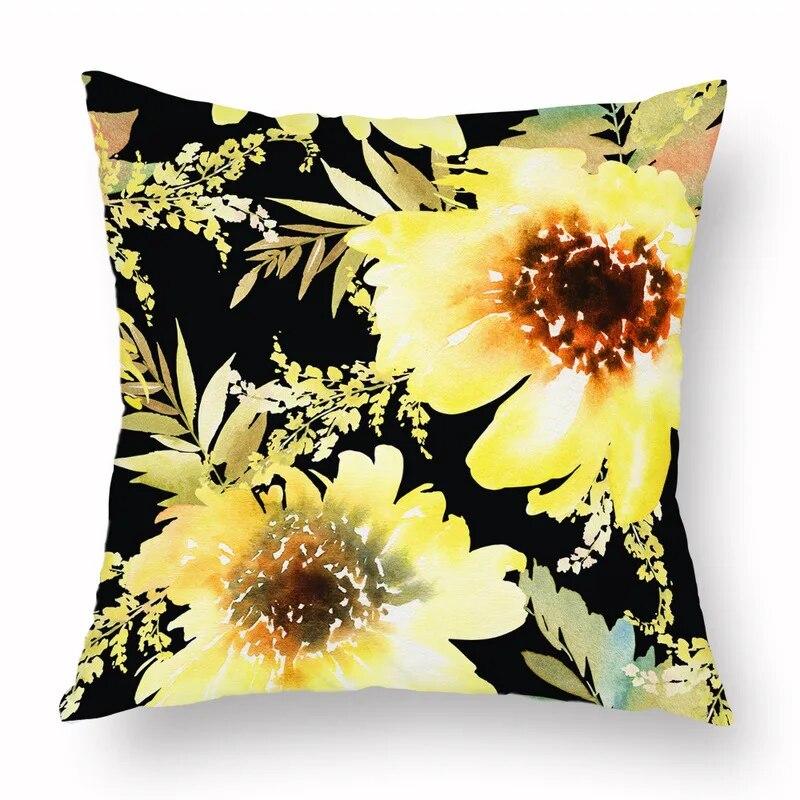 Spring Watercolor Floral Pillowcase Pink Rose Decorative  Sofa Living Room Bed  Home