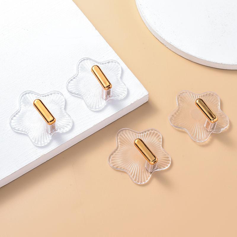 5Pcs/set Star Strong Hook Sticker No Punching Shelf Wall Coat Hook Adhesive Hook Viscose Load-bearing Entrance Paste Bathroom