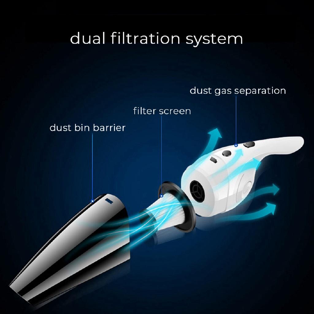 12V Car Vacuum Cleaner Handheld Strong Suction Vacuum Cleaner 120W For Car Home Wet&Dry Dual Use Electronics Spare Filter