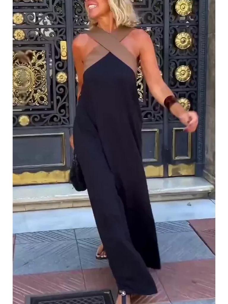 2025 Summer Sexy Backless Cross Long Dress for Women