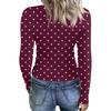 Women's Casual Polka Dot Print Long Sleeve Top Blouse for Everyday Wear