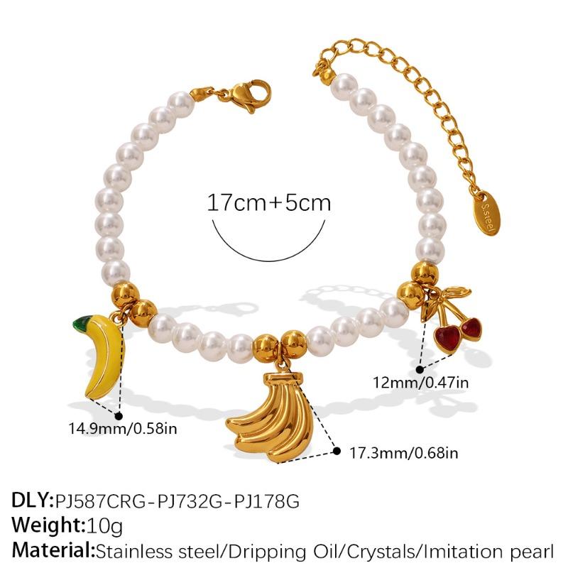 Meier Fresh & Fun Fruit Charms: Necklaces, Bracelets, and Playful Enamel Mushroom & Banana Pendants