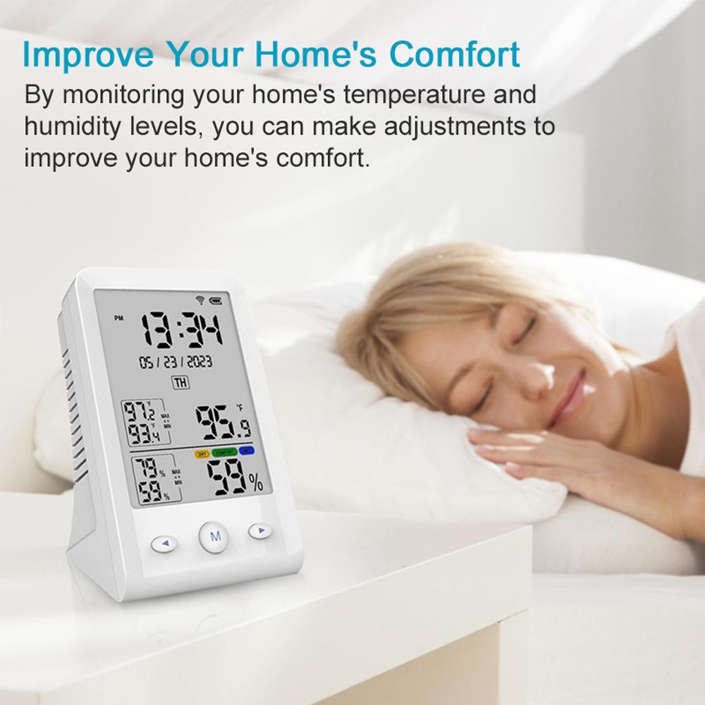Tuya WIFI USB Rechargeable Temperature and Humidity Detector Household Office Baby's Room