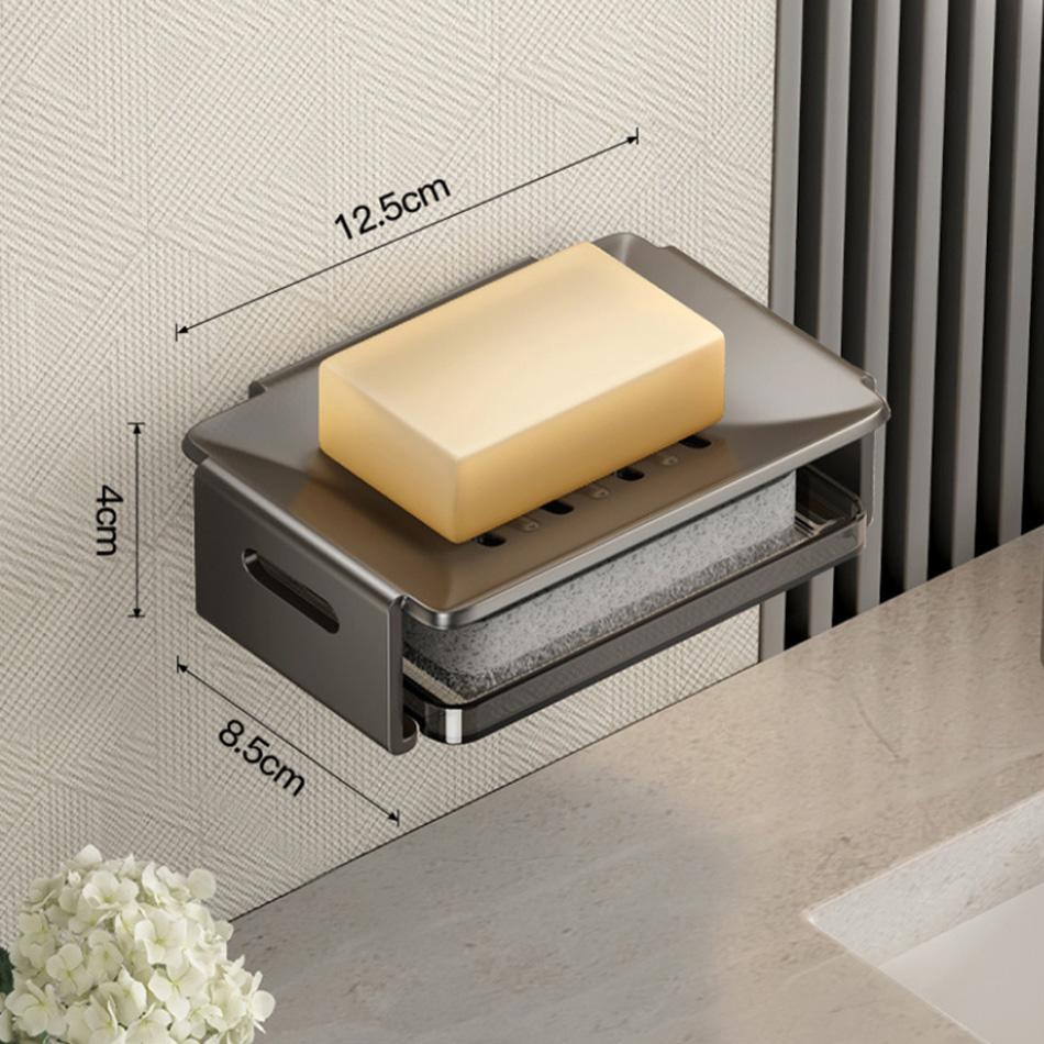 

Ванная комната Мыльница клейкая белая серая алюминиевая настенная для туалета кухни мытья рук Душ мыльница держатель для блюдца стойка серый