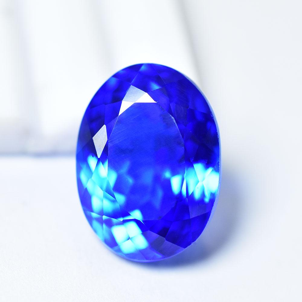Extremely Rare Natural Blue Tanzanite 22 Ct Oval Cut Loose Gemstone