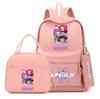 4Pcs/set Anime K-Pop Demon Hunters Printed Backpack with Handbag Pencil Case for Teenager Student Boy Girl Schoolbag Bookbag Large Capacity Travel Bag