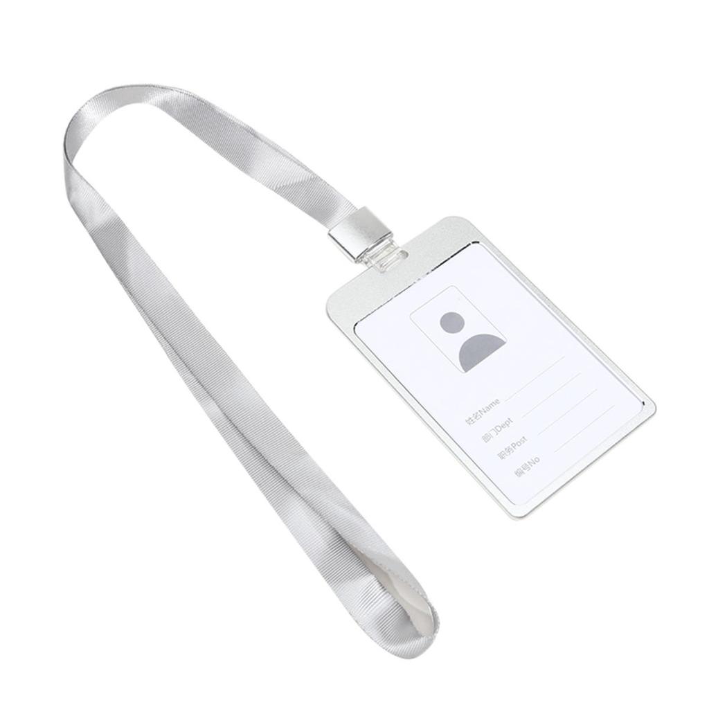 Fashion Card Cover Women Men Aluminum Alloy Work Name Card Holders Business Badge Lanyard Holder Metal Bags Case