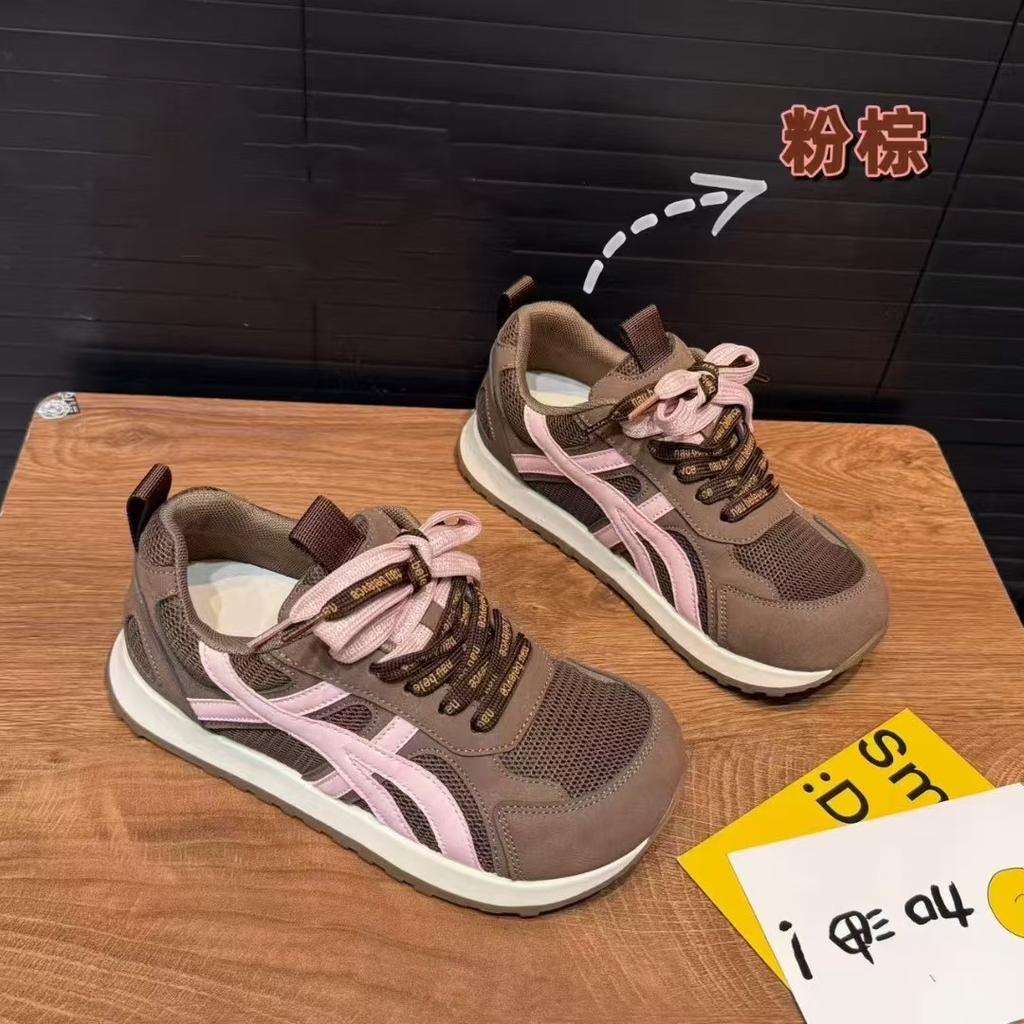 Mango head contrasting color splicing German training shoes women's 2025 new mesh breathable comfortable lightweight casual Forrest Gump shoes