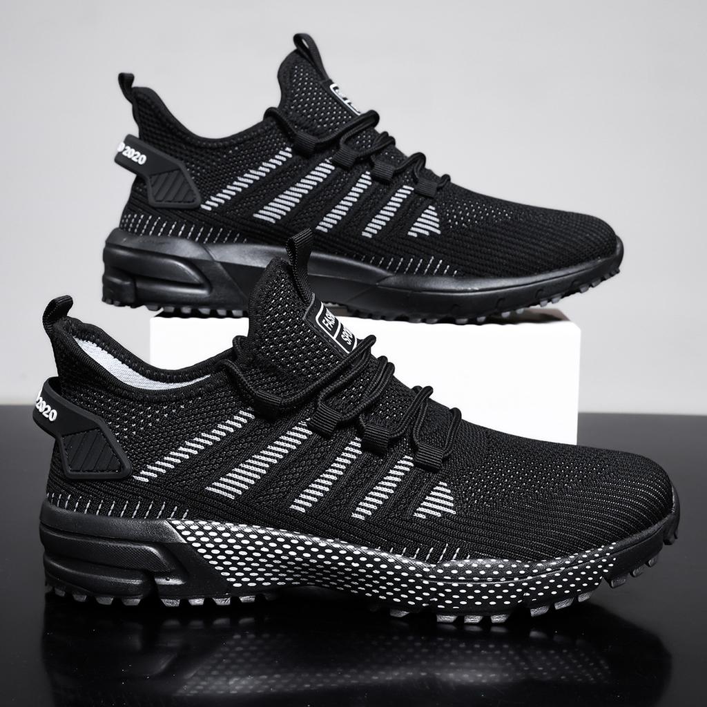 Men Casual Sport Shoes Breathable Lightweight Sneakers Outdoor Mesh Black Running Shoes Athletic Jogging Tenis Walking Shoes