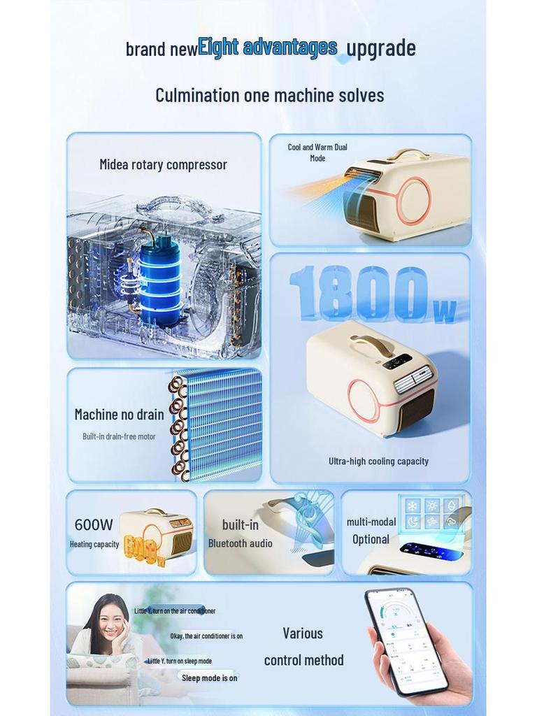 Korean Dual-Mode Portable Air Conditioner: Outdoor Camping 12V/24V Cooling & Heating