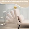 Convertible Sofa, 2-Seater 4-in-1, 5-Position Backrest, 2 Cushions, 102 x 73 x 81 cm, Beige