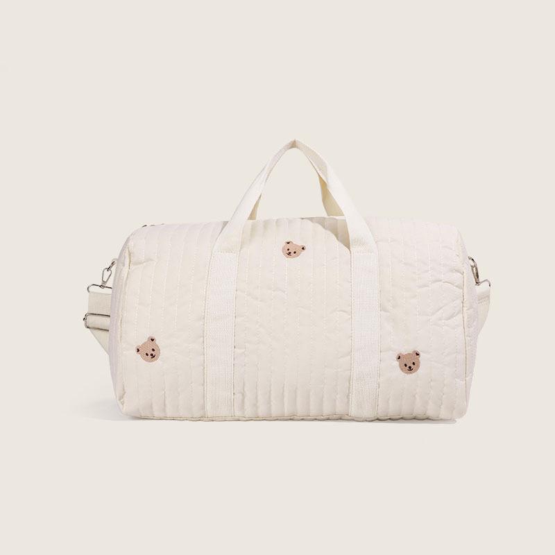 INS Large Mommy Bag Handheld Outdoor Storage Bag Single Shoulder Crossbody Mother and Baby Tote Bag Embroidered Travel Bag