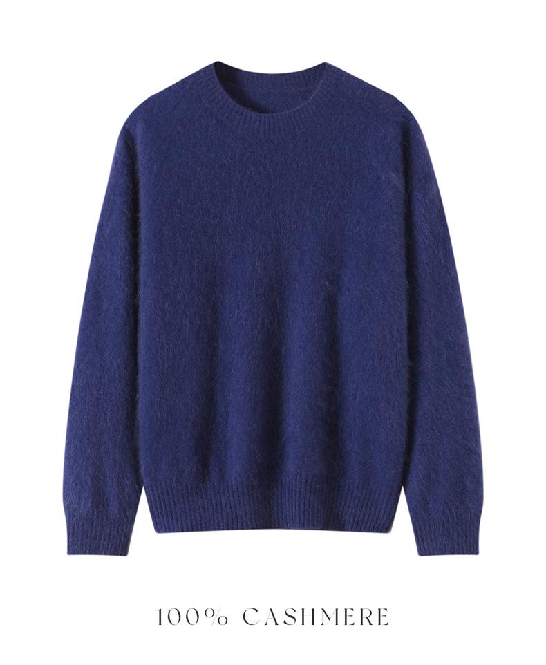 Women's Cashmere Long Sleeve Round Neck Sweater - Solid Candy Colors for Autumn/Winter