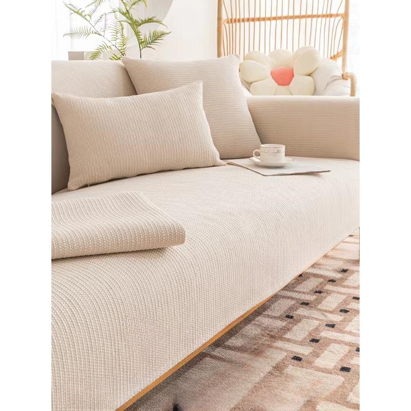 Linen Woven Sofa Cushion Simple Modern Cotton and Linen Sofa Cover Non-slip Seat Cushion Four-season Universal Cover Cloth