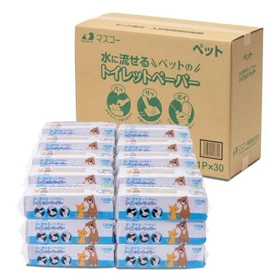 30 Pieces Flushable Pet Toilet Paper Mecha Raku 100 Sets (200 Sheets) Masuko