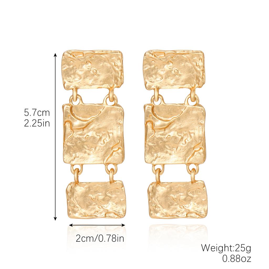 New Chinese Retro Earrings, Premium Sense Alloy Matte Temperament Earrings, Autumn and Winter Retro Earrings