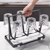 Anti-slip Bottom 6 Glass Cups Stand Holder Stainless Steel Bottle Drainer Stand  Bar