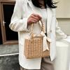 Women Summer Straw Woven Tote Small Clutch Bags Retro Ladies Beach Basket Handbags Vacation Travel Shopping Purse