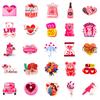 50 PCS Valentine Stickers Set - Romantic Heart Decals for Notebook, Gifts, DIY Decor