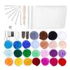 Needle Felting Kit 25 Colors Wool Fluffy Soft Eco Friendly Easy Operation Felting Kit for Craft DIY