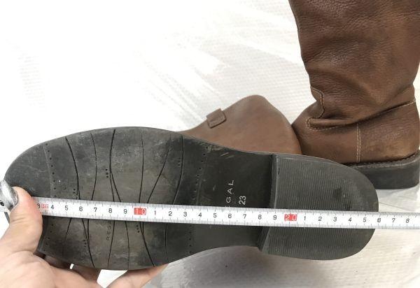 Regal Leder Lange Stiefel 23.0 Braun Strukturiertes Leder(GEBRAUCHT)