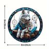 Wolf King Series Acrylic Catcher 8 "(20cm)Stained Glass Style Window Hanging, Outdoor and Interior Wall  Suitable for Living Room Bedroom Porch Garden