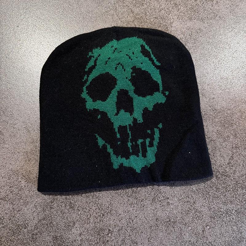 Skull Jacquard Knit Beanie Winter Warm Hat Men Women Outdoor