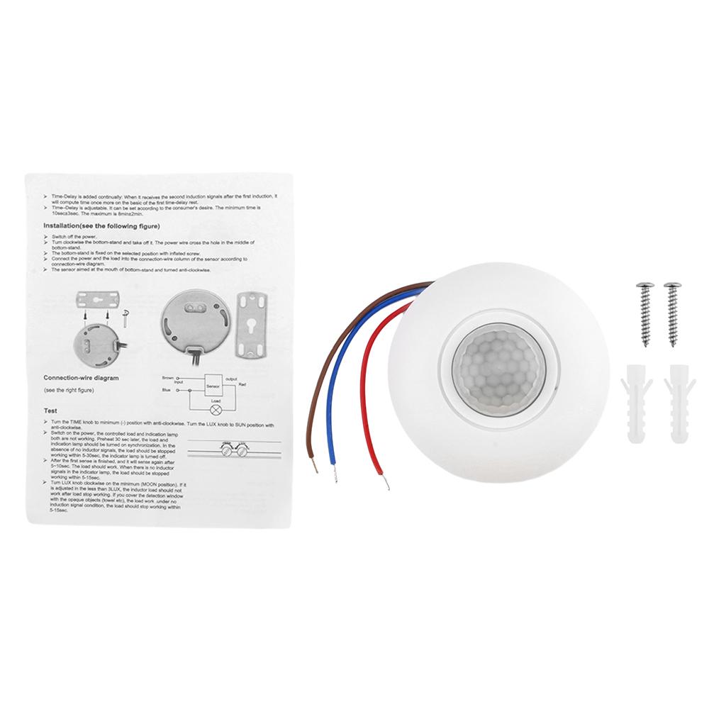 AC 85-265V Intelligent Human Infrared Sensor Switch Ceiling Mini Sensor 802 Ceiling Sensor Switch AC 85-265V