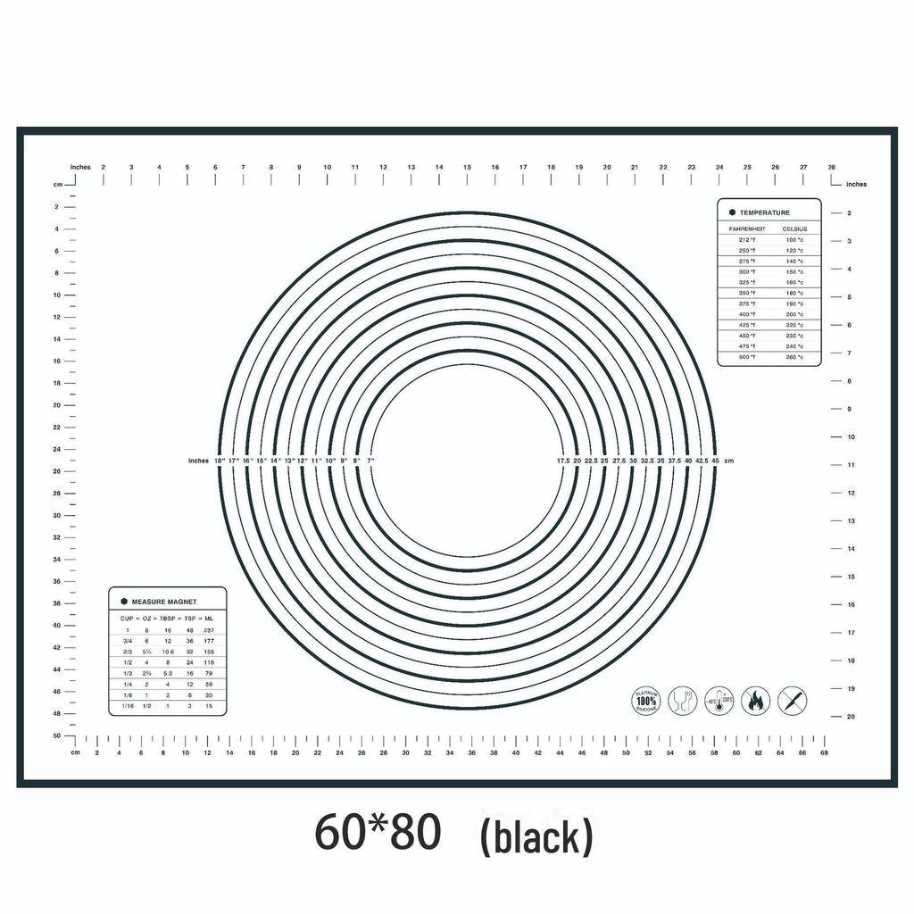 70x50cm Oversized Silicone Kneading and Rolling Mat, Heat-Resistant Non-Stick Baking Tool & Dough Mat