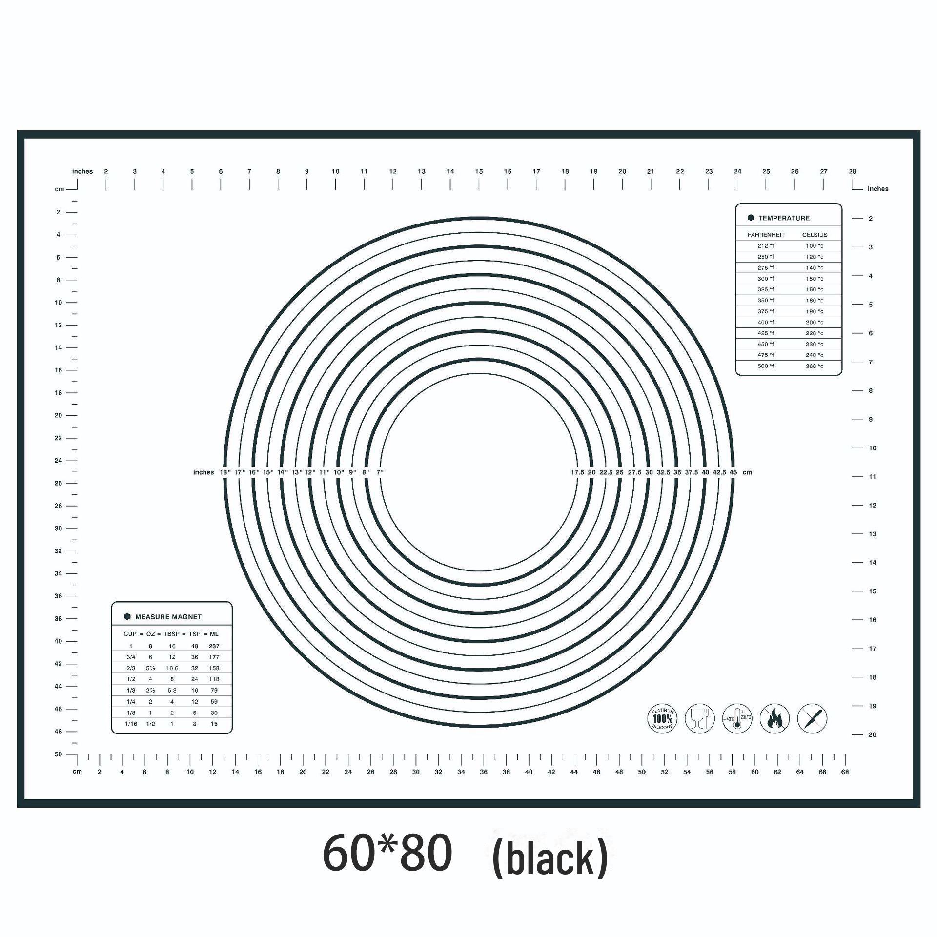 

Большой силиконовый коврик для замешивания и раскатывания теста размером 70x50 см, жаропрочный антипригарный инструмент для выпечки и коврик для теста 30*40cm