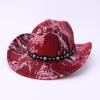 Vintage Western Cowboy Hat Party Carnival Imitation Crocodile Pattern Hat Autumn and Winter European and American Men's and Women's High-end Top Hats