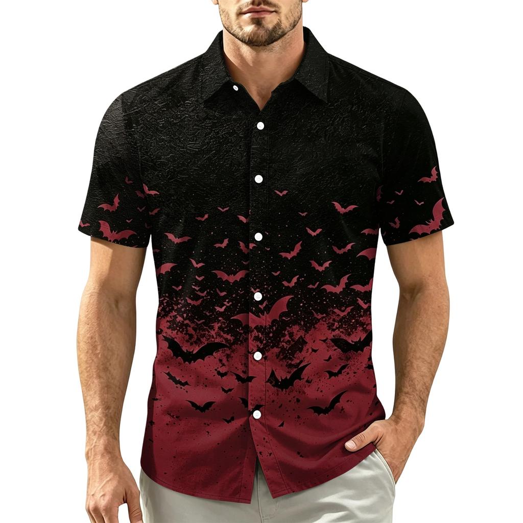 Men's Casual Short Sleeve Button-Down Shirt for Everyday Wear