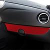 Bright Red Carbon Fiber Car Passenger Storage Box Cover For Fiat 500 12-15 LHD