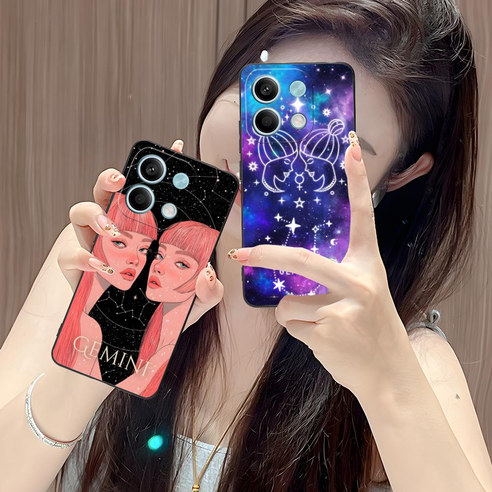 Zodiac Sign Gemini Mobile Phone Case for POCO F7 F6 F5 F4 F3 F2 Pro GT C75 C71 C65 C61 C40 Pro Ultra Colorful Printing Cover