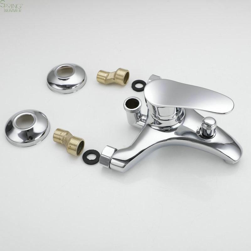 Modern Wall Bathtubs Tap Sets  Single Handle Bidet Shower Mixer S13 Tubs Faucet Chrome  Bath Shower Faucets