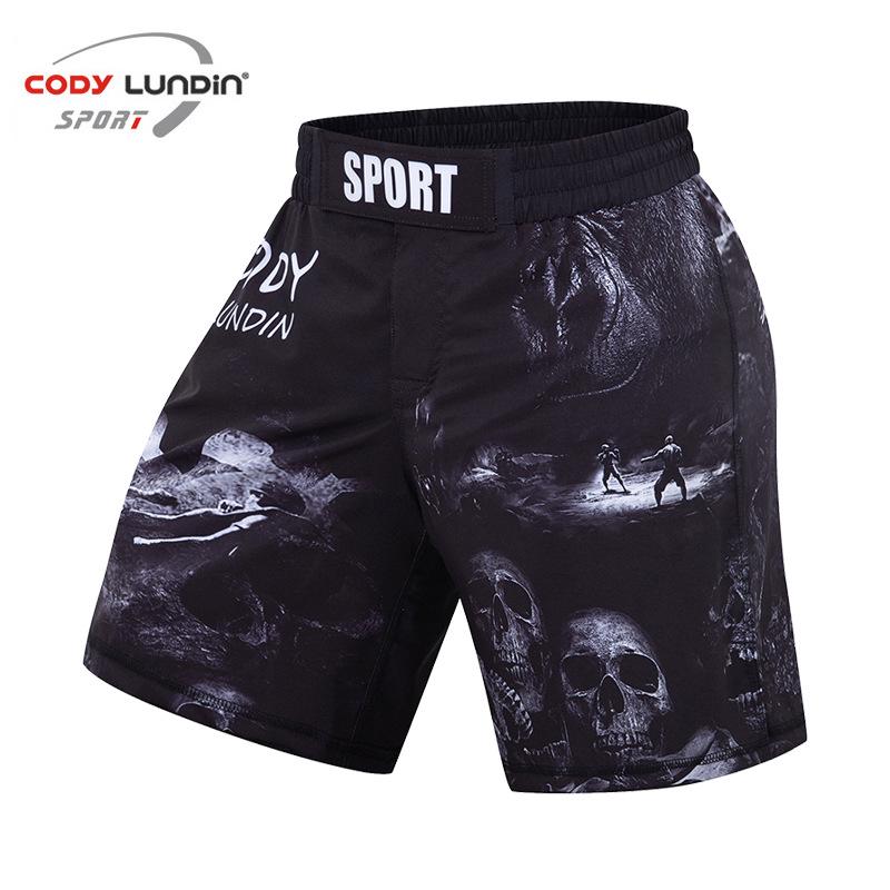 Men's Digital Print Fight Training Shorts for Gym, Jiu-Jitsu, and Sanda