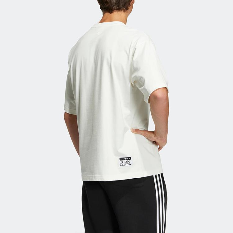 Adidas Originals Clover Letter Print Sports T-shirt Unisex Tops White HS2014