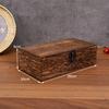 Retro Rectangular Wooden Storage Box Clamshell Desktop Organizer Jewelry Gift Box for Home Decor Organizador