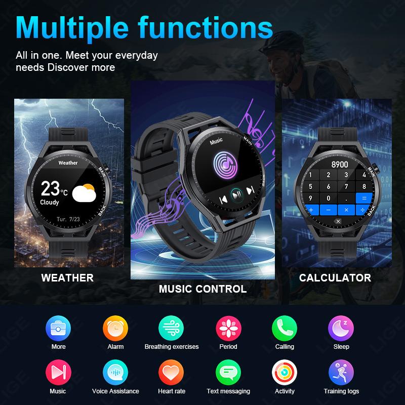 New Smart Watch Men Sports Fitness Tracker Smartwatch For Men 1.32inch Full Touch HD Bluetooth Call Watch For Android IOS