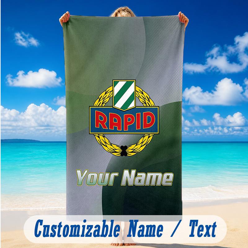 Beach Towel Custom Name Text, Quick Dry Large Towel For Beach HomeRapid Wien FC