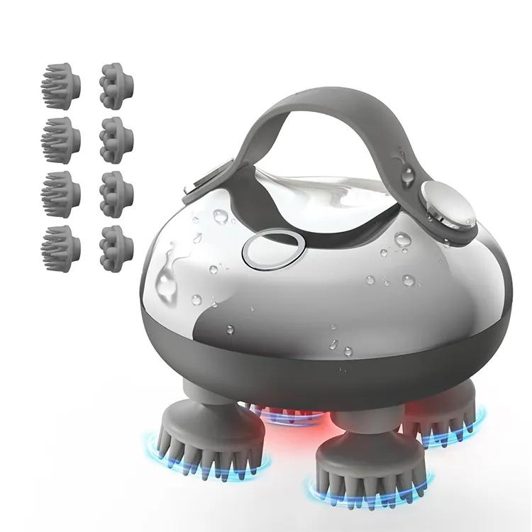Custom Electric Smart Gold Scalp Massaging Brush Head Hair Scalp Massage Comb Massager Vibrating Machine for Hair Growth Plastic фиолетовый
