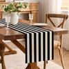 Linen-Look Stripe Table Runner - Washable Polyester Decor for Kitchen Tables & TV Consoles with Scandi Style