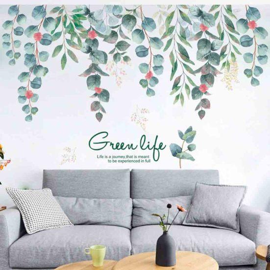 

2шт Кактус Растение Зеленые листья Наклейка на стену DIY Home Living