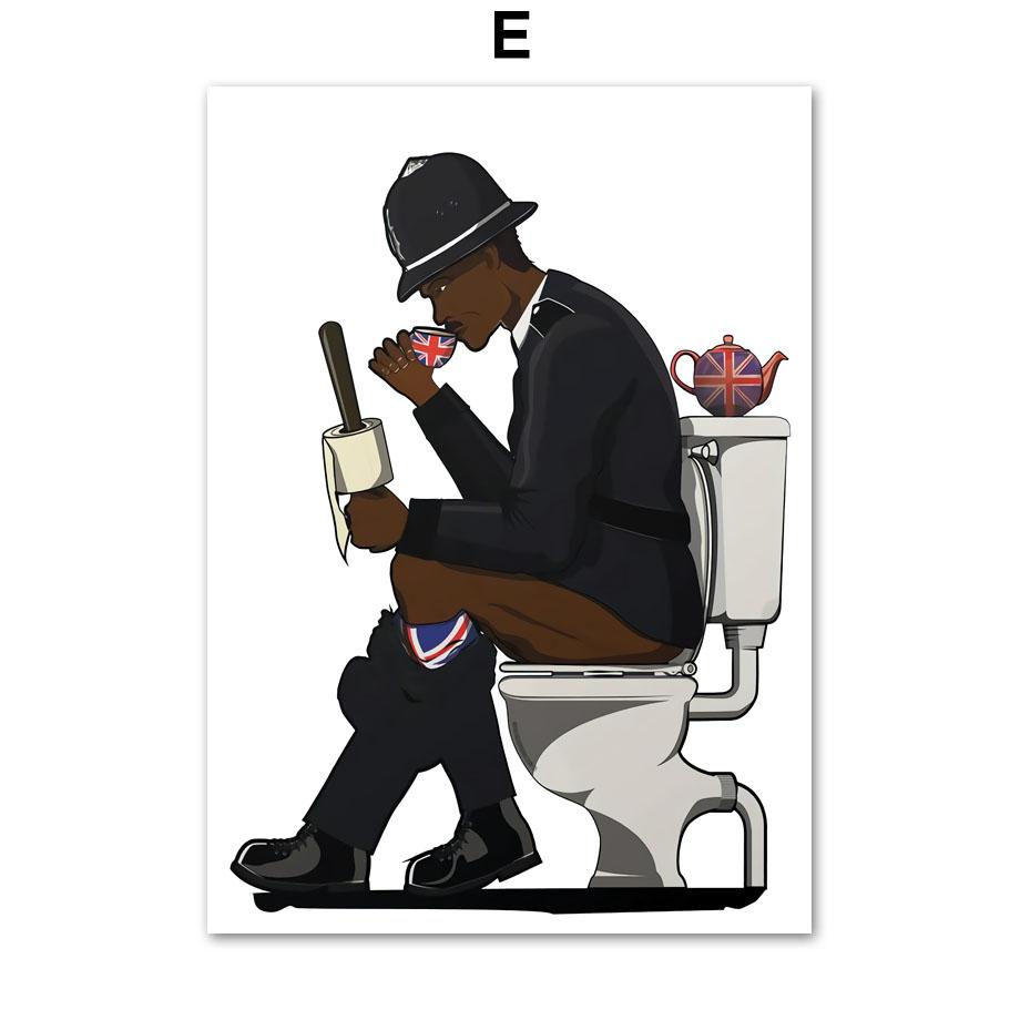 Funny Famous Figure Poster Toilet Wall Art Canvas Painting Nordic Posters and Prints Wall Pictures for Living Room Decor No Frame