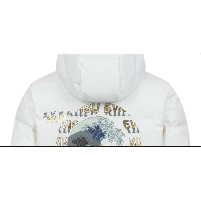 Evisu FW23 Printed Casual Hooded Zipper Down Jacket Unisex Jacket White 2EAADM2NJ751XXPL