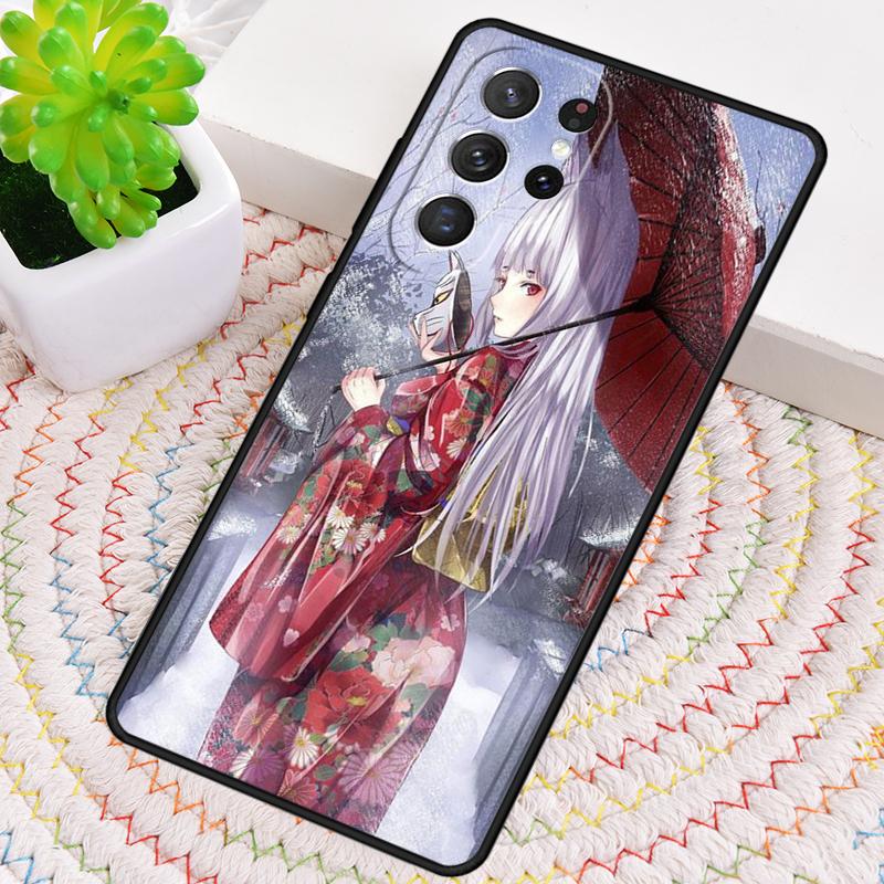 Japanese Style Anime Fox Silicone Phone Case For Samsung Galaxy Note 10 Pro S26 S25 S24 S23 S22 S21 Plus S25Ultra Capa Cover